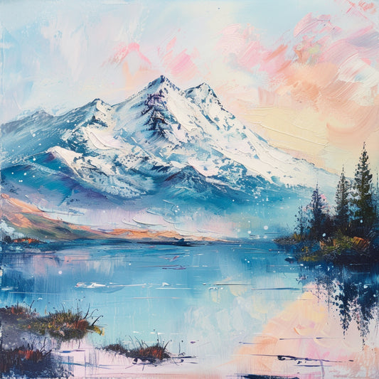 Pastel Mountain Scene